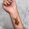 Azeeda 4 x 'Hirschkopf' Temporäre Tattoos - Wasserfest, Hautfreundlich &