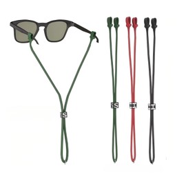 DDBOWS 3Packs Black Adjustable Silicone Eyeglasses Strap, Rubber Glasses Retainer use for Men's Kids' Women's Glasses Straps Sunglasses Straps (Black)