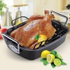 Cook N Home Nonstick Roasting Pan Bakeware Roaster with Rack,
