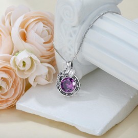 LONAGO Aquarius Zodiac Sign Necklace - Celestial Pendant Necklace Gift for Women (Aquarius February)