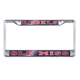 OLE Miss Rebels Mirrored Chrome License Plate Frame