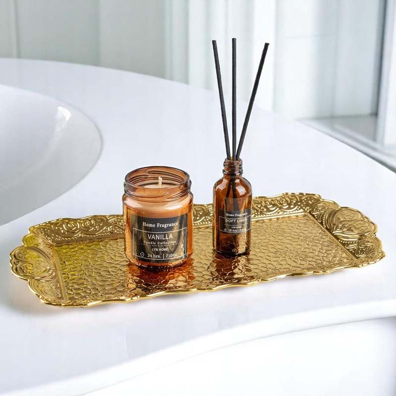 Alisveristime Set of 2 Ornate Metal Serving Trays – Ottoman