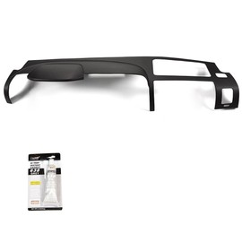 G-PLUS Dash Board Cover w/Adhesive, Compatible with Chevy Silverado LS LT WT/GMC Sierra SL SLE 2007-2013 Dual Glovebox Style Dashboard Black