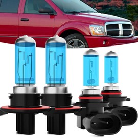 TTDBDAN Halogen Headlights Fit For Dodge Durango 2004-2006 Headlight Bulbs,9008/H13 High/Low Beam + 9006/HB4 Fog Light Bright Light Combo,Plug And Play,Pack of 4 (Dodge Durango 2004-2006)
