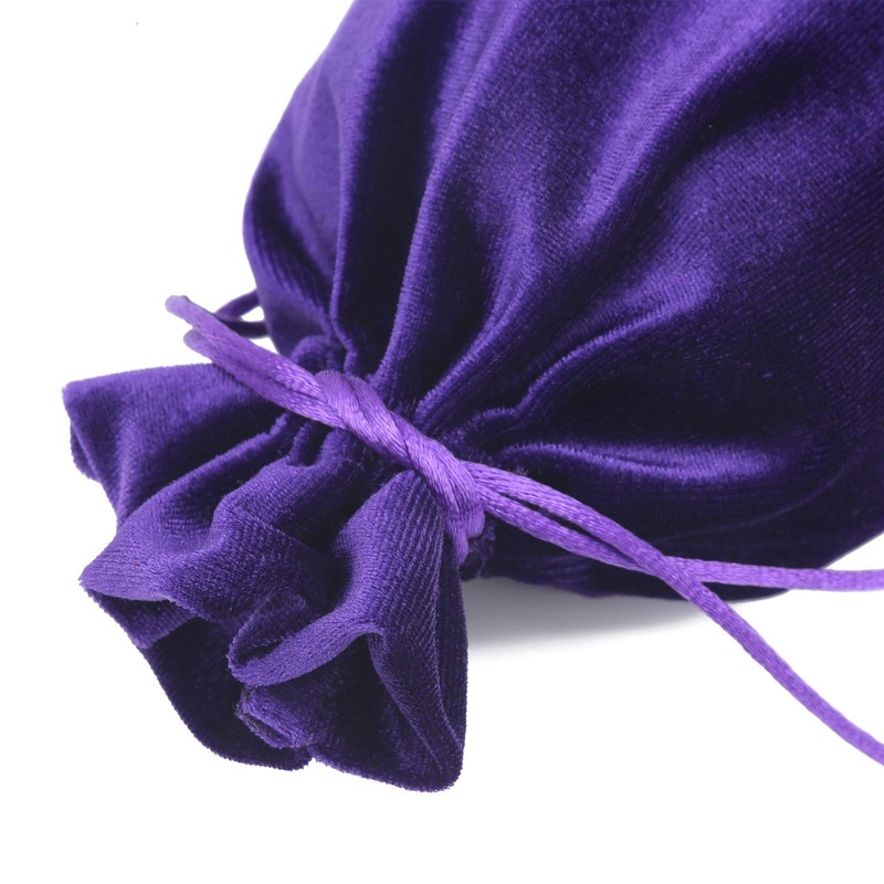 Tarot Storage Bag with Drawstring Velvet Durable Coin Bag (Purple)