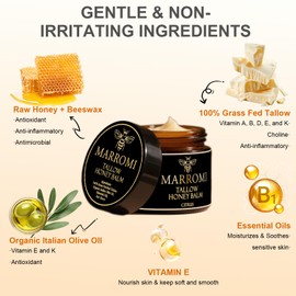 Beef Tallow for Skin, Tallow Honey Balm, Natural Organic Beef Tallow Balm with Raw Honey, Moisturizing Cream for All Skin Types (1Pc, Orange)