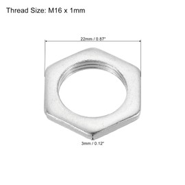 PATIKIL 10pcs M16 x 1.0 Steel Hex Nuts Metric Thread Zinc Plated Hardware Nut Screw Bolt Fastener 3mm Height