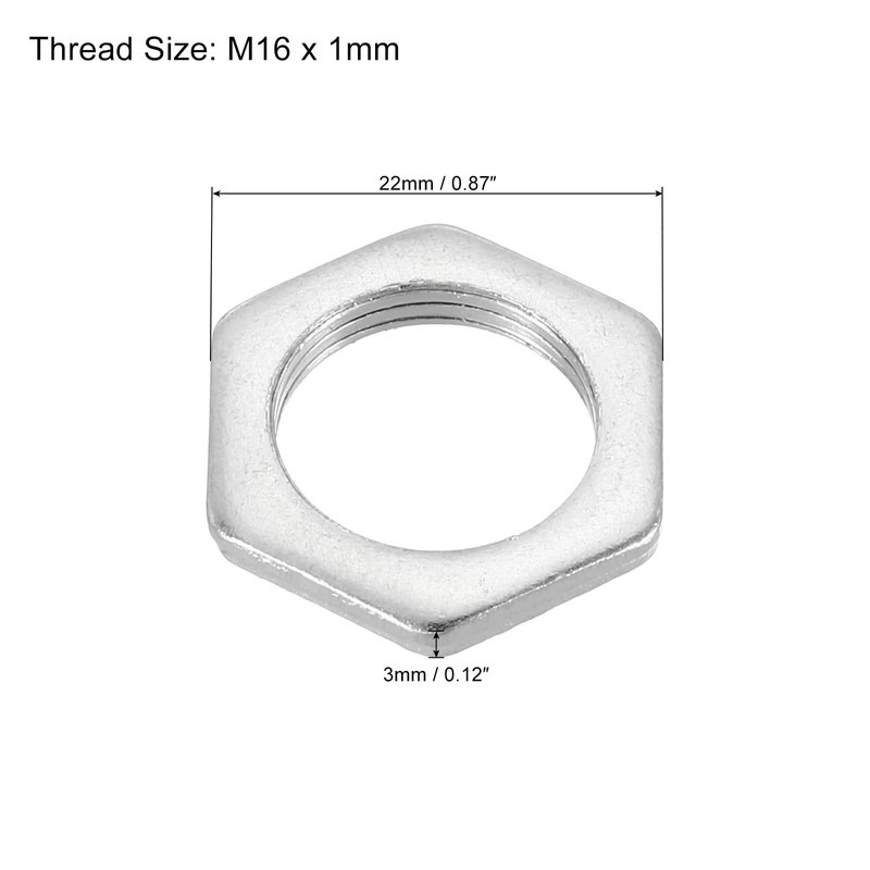 PATIKIL 10pcs M16 x 1.0 Steel Hex Nuts Metric Thread