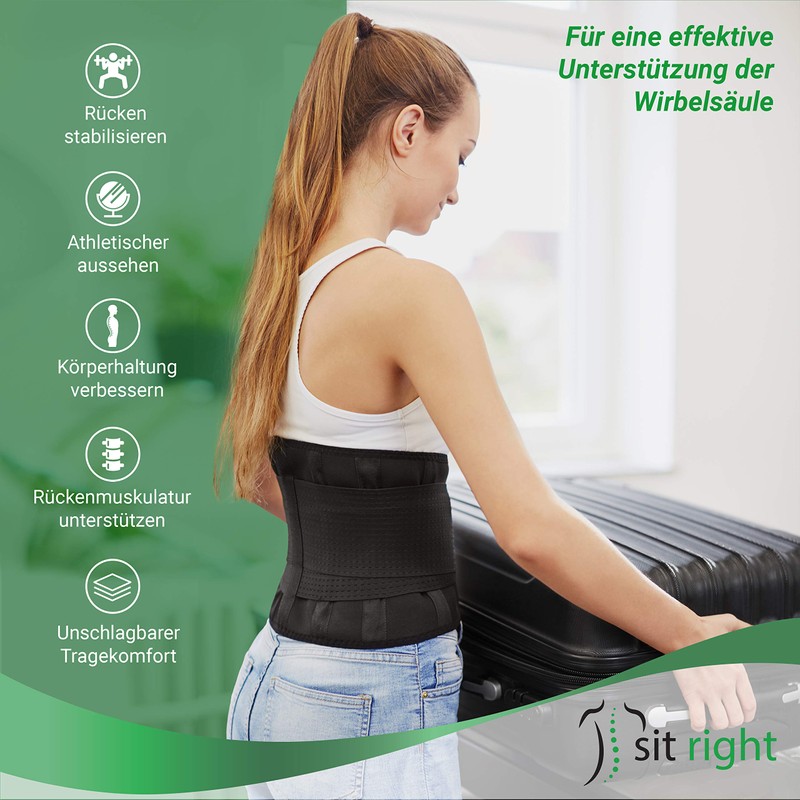 sit right Back Brace - Back Strap for Stabilising the