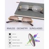 Pro Acme Rimless Rectangle Sunglasses for Men Women Square Shade
