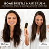Boar Bristle Slick Back Hair Brush for Sleek Ponytail Bun
