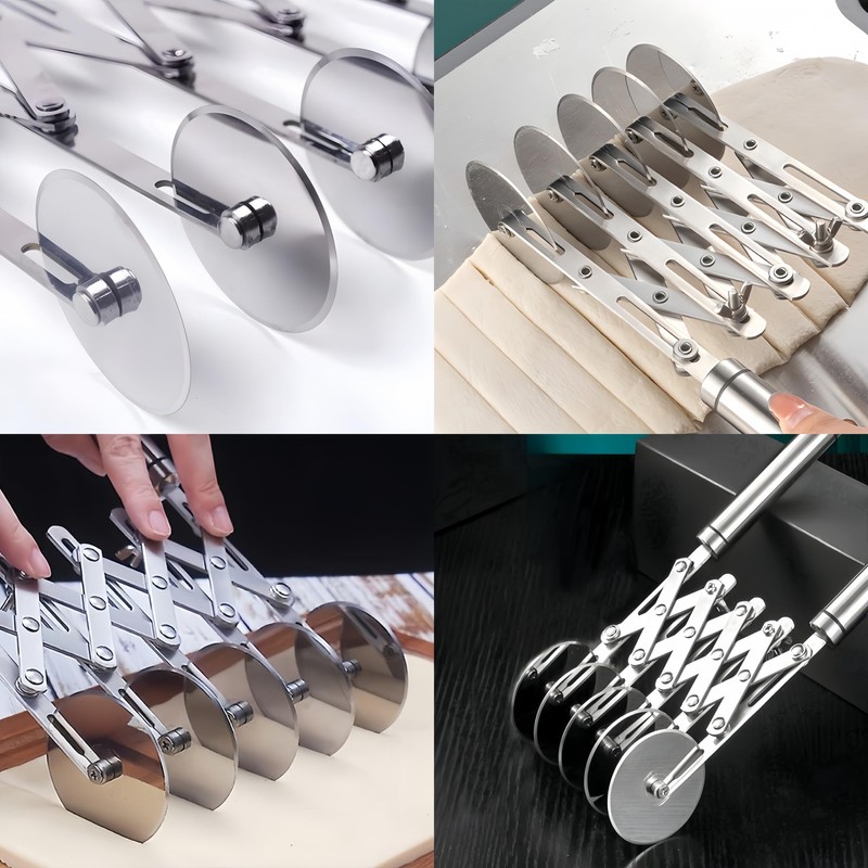 5-Wheel Professional Pastry Cutter - Stainless Steel Pizza & Dough