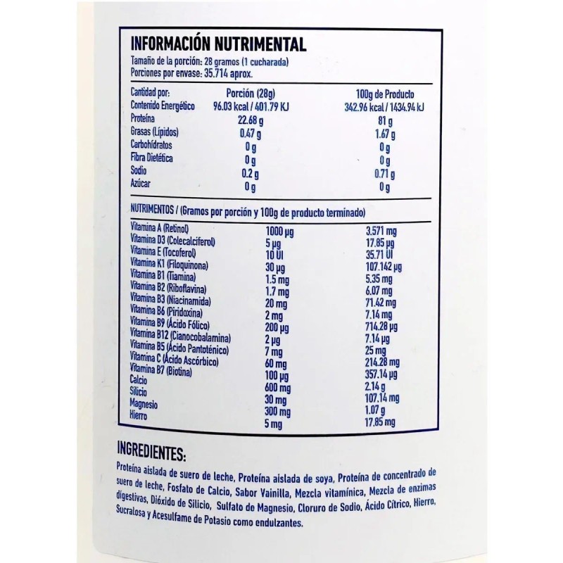 Proteína Zero Carbs Vainilla 1 Kg Protgt