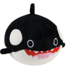 Forest & Twelfth 8” Ocean Animal Puffer, Soft & Puffy Mini Orca Stuffed Toy, Soft Plush Squishy Marine Animal Toys, Ultra Soft Stuffing, Great Gift Ideas for Kids (Orca)