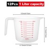 GBACHOOSE 12 Pcs Plastic Measuring Jugs, 1 Litre Plastic Jug