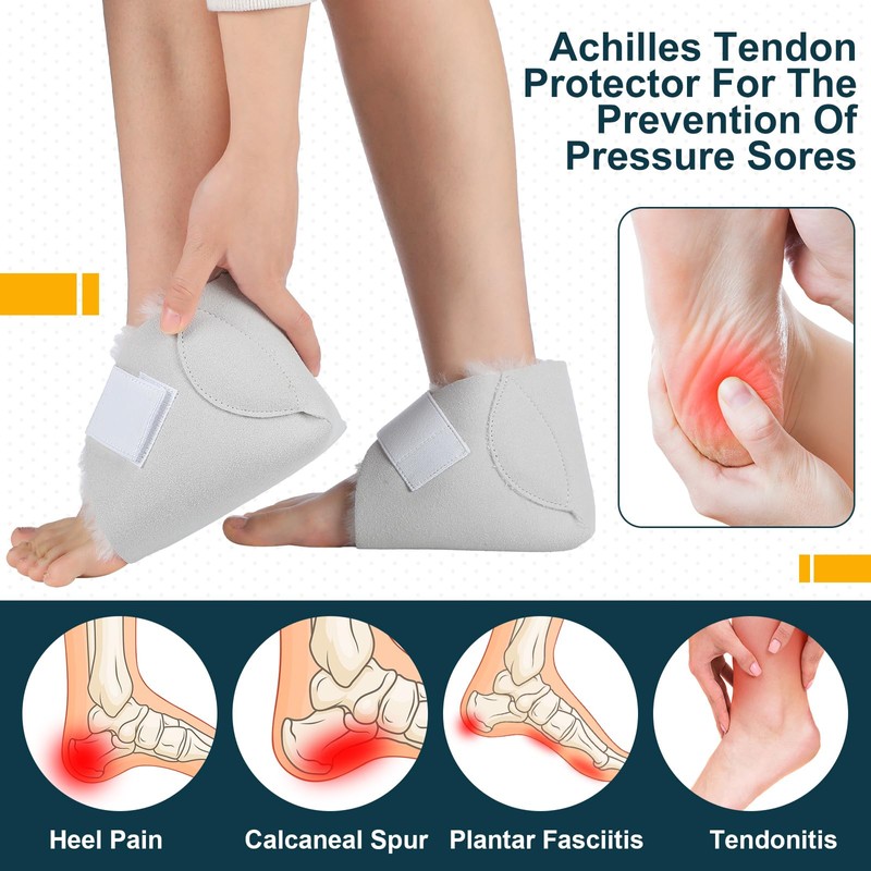 Jeere 1 Pcs Heel Protector for Pressure Sores Boot Sheepskin