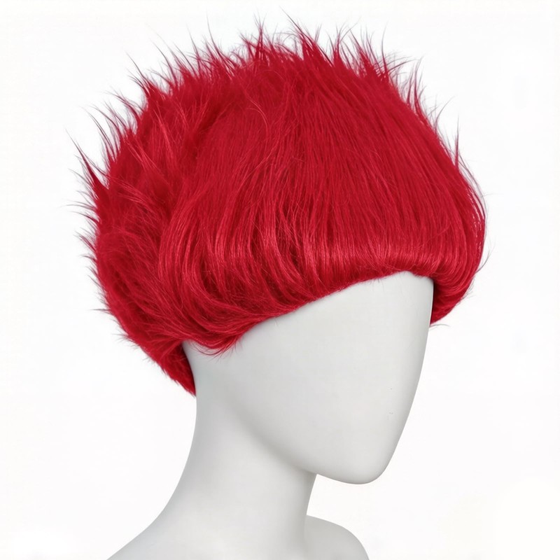 Short Red Wig Men Spiky Headband Light Red Cosplay Wigs