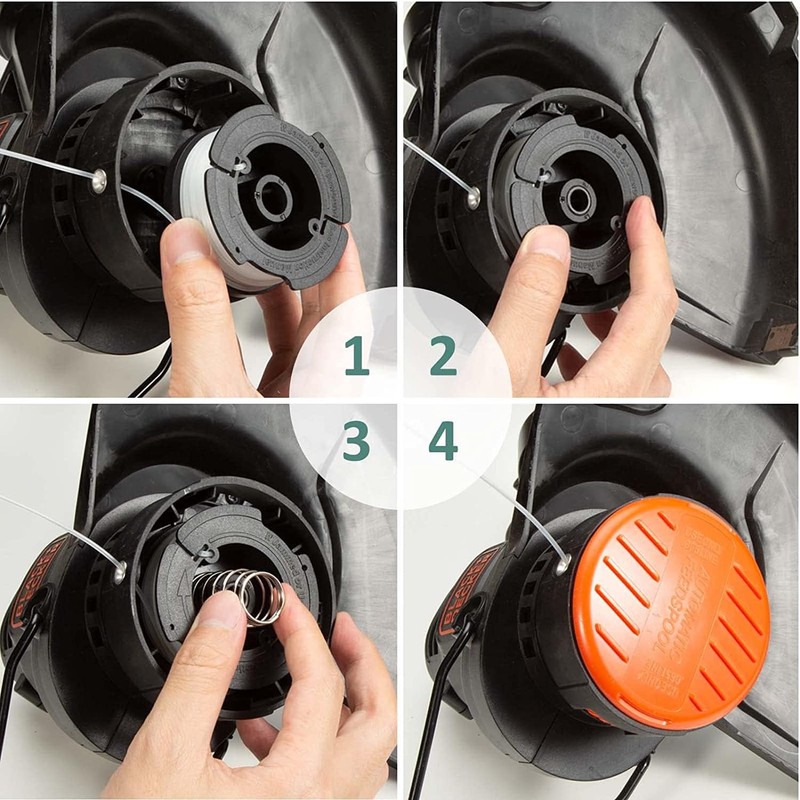 Pack of 6 Grass Trimmer Spools Compatible with Black and