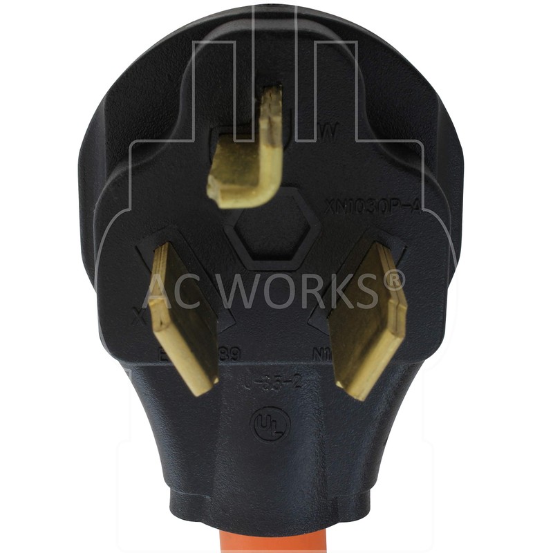 AC WORKS 30 Amp 3-Prong Dryer Wall Outlet Adapter (To