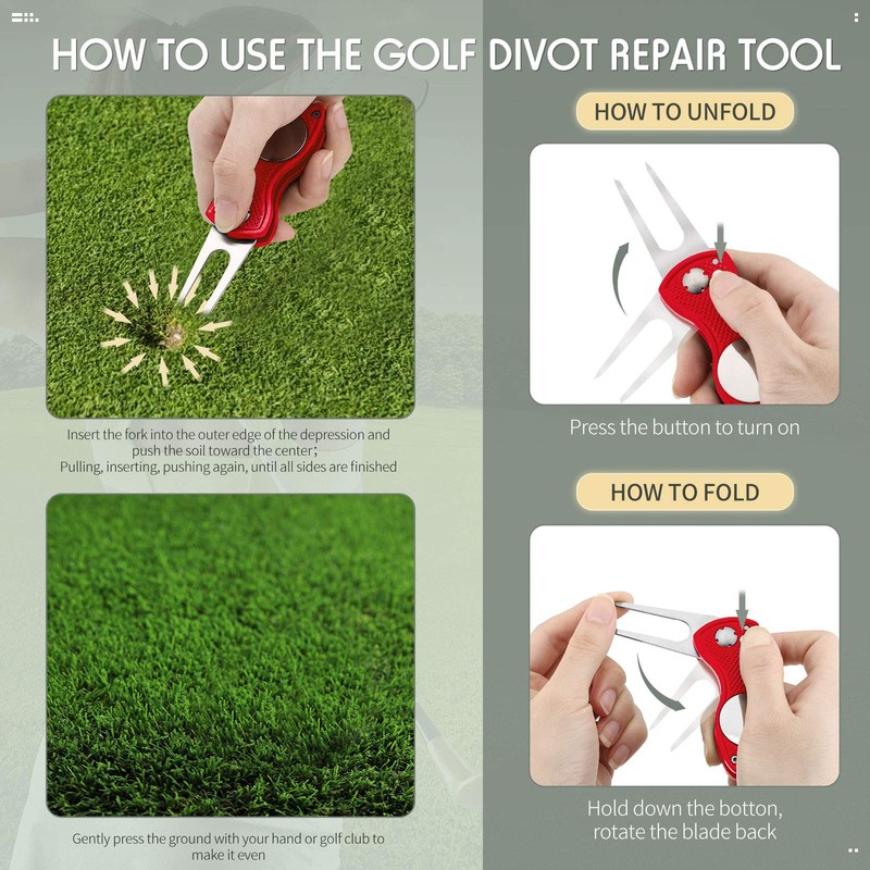 Skylety - Herramienta de reparación de divot de golf, 4