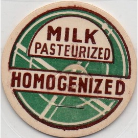Milk Bottle Cap - HOMOGENIZED PASTEURIZED MILK - generic - green & brown