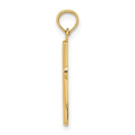 10K Solid Yellow Gold Holy Cross Round Necklace Religious Chain Pendant Jesus Christ Charm 22mm x 10mm Only