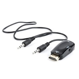 Gembird a-hdmi-vga-02 Video Cable Adapter – Video Cable Adapters (HDMI, VGA (D-Sub), Male, Female, Black, 3.5 mm (1/8 Inch)
