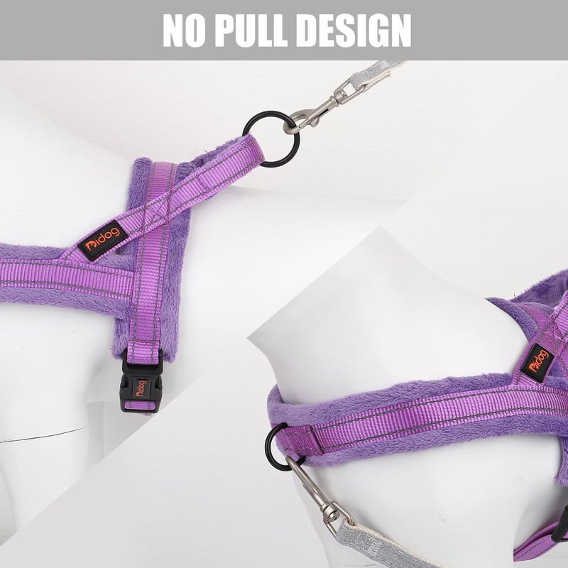 Didog Soft Flannel Padded Dog Vest Harness, No Pull/Quick Fit