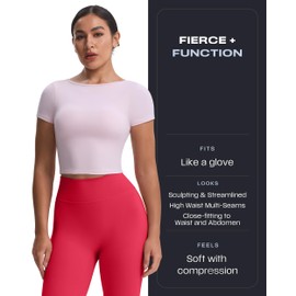 Aoxjox High Waisted Workout Leggings for Women Trinity Yoga Pants 26.5" (Love Potion, X-Small)