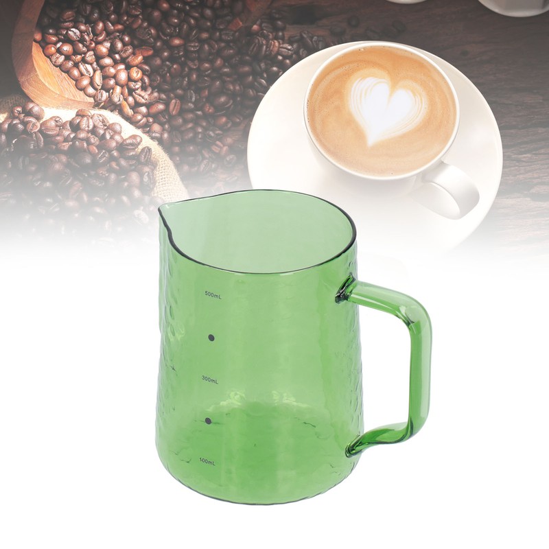 500ml Milk Frothing Pitcher Multipurpose Borosilicate Glass Milk Jug for
