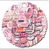 Book Lover Sticker Pack, 60 Pink Aesthetic Decorative Stickers, Romance