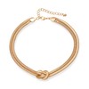 Ever Faith Gold Choker Necklace Adjustable Snake Chain Knot Necklace