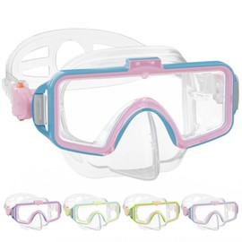 Norabidea Kids Goggles for 6-14, Adjustable Anti-Fog Swim Goggles with Nose Cover, 180° Clear View Fit for All Youth Girls Boys Swimming Snorkeling Diving