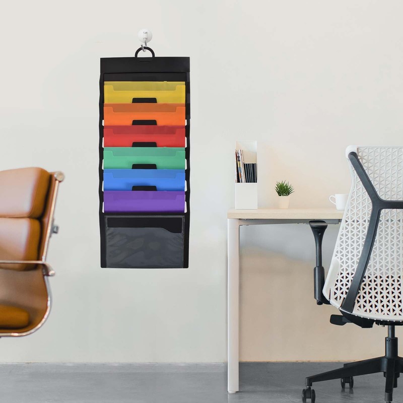 Colexy Hanging Wall File Folder Organiser, A4 Cascading Magazine Chart