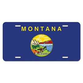 GRAPHICS & MORE Montana State Flag Novelty Metal Vanity License Tag Plate