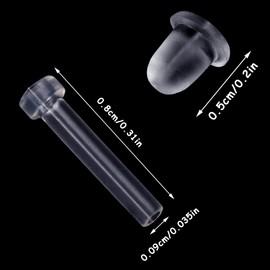 MTLEE 100 Pieces Plastic Earrings Covers for Sensitive Ears, Clear Earrings Post and Backs Protector for Sports, Back Blank Pins Stud for Sports