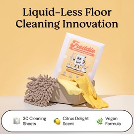 Freddie Floor Cleaning Sheets - Citrus Delight Scent - Plastic Jug-Free - Multi-Surface Cleaner for Hardwood Tile Vinyl - 180 Uses (3 Pack)