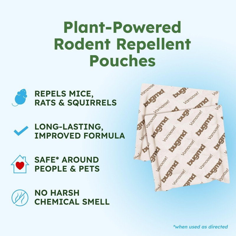 BugMD Vamoose! Plus Peppermint Oil Mouse Repellent Pouches | Natural