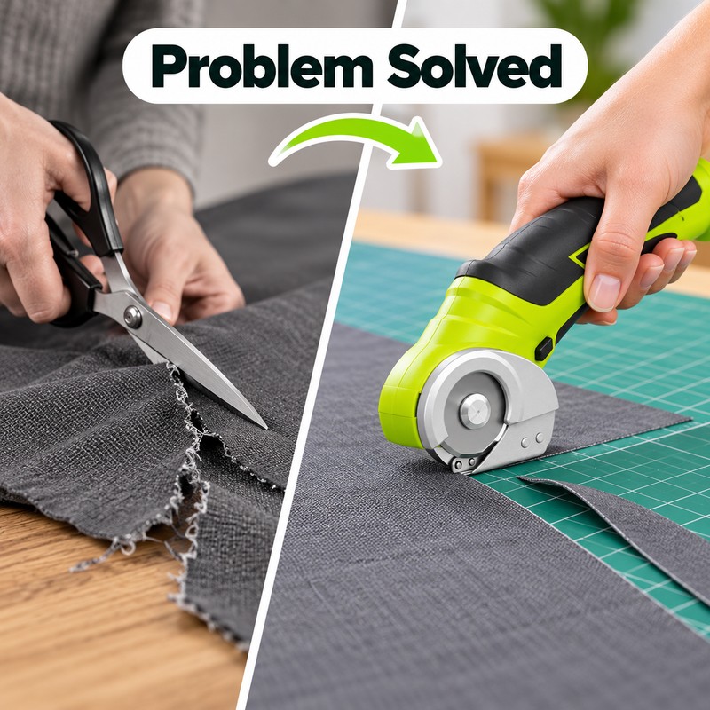 4V Cordless Electric Scissors – Mini Power Cutter for Carpet,