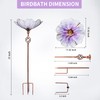 MUMTOP 31 Inch Height Glass Birdbath Birdfeeder with Metal Stake