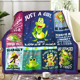 ZABAOBO Frog Blanket Gifts for Women Girls,Frog Stuff Frog Throw Blankets,Cute Frog Themed Gifts for Frog Lovers 50"X 40" INCH