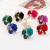 Aloluo CZ Rose Flower Resin Gemstone Statement Rings for Women