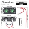 2 Gang Round Dot Lighted Rocker Switch Toggle Metal Panel