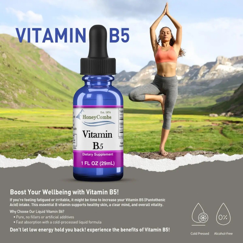 Honeycombs Vitamina B5 Líquida Ácido Pantoténico 1 Fl Oz