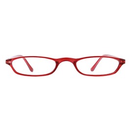 Peepers by PeeperSpecs Women's Skinny Mini Rectangular Reading Glasses, Red, 48 + 3