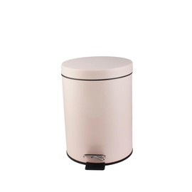 J&V TEXTILES Smudge Resistant Mini Rectangular Trash Can with Soft-Close Foot Pedal, for Bathroom & Small Space, 5 l /1.3 Gallon, 7.6x8.2 x10.8 in (LxWxH) (Matte Blush)
