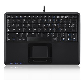 Perixx PERIBOARD-509PLUS Clavier Avec Trackball - 230x160x23 mm - Trackball 14mm - 2 Hubs - Touches Notebook - AZERTY
