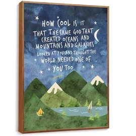 YEOION Same God Creation Wall Art,How Cool is it that the Same God Canvas Imitation Wood Metal Frame Wall Art for Boy Nursery Kids Room Teen Bedroom Decor,Baptism Gifts for Boys