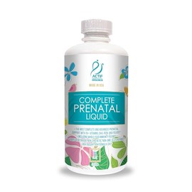 ACTIF Líquido prenatal completo orgánico con más de 35 vitaminas y hierbas orgánicas, con DHA y colina, sin OMG, fabricado en Estados Unidos, 32 onzas