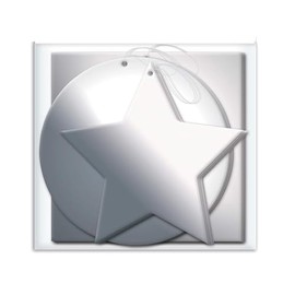 12 x Foil Christmas Xmas Present Shaped Gift Tags in Red Silver or Gold, Silver